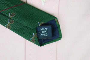 Polo By Ralph Lauren Billiard Green Tennis Racquet  Repp Stripe Silk Tie