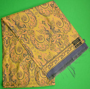 "New & Lingwood Hand Made In England Gold Madder Paisley SIlk Scarf" (SOLD)