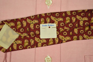 "Brooks Brothers English Silk Burgundy Paisley Tie" (DEADSTOCK w/ BB TAG)