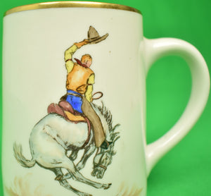 Abercrombie & Fitch Porcelain Mug w/ Rodeo Bronco Buster by Cyril Gorainoff