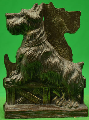 "Pair x c1930s Bronze Terrier Bookends"