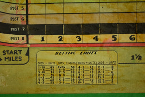 Horse Race Track Original Hand-Painted c1930s Board Game