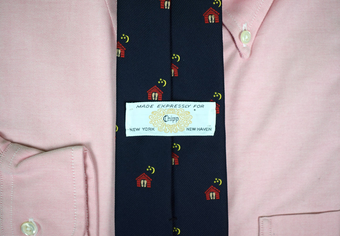 "Chipp 'In The Doghouse' Navy Poly Tie" (SOLD)