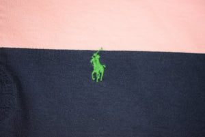 "Polo Ralph Lauren Pink/ Navy Rugby Stripe L/S Twill Jersey" Sz L (New w/ RL Tag) (SOLD)
