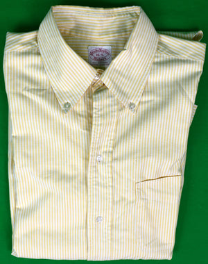 "Brooks Brothers Yellow c1980s Candy Stripe OCBD Shirt" Sz 16-5