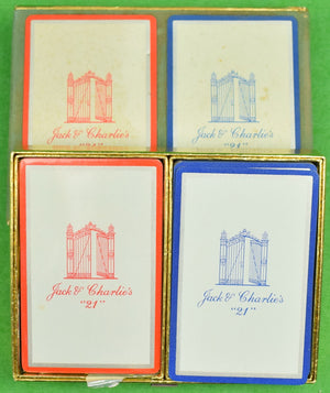 Jack & Charlie's "21" Club Twin Deck Of Blue & Red Playing Cards