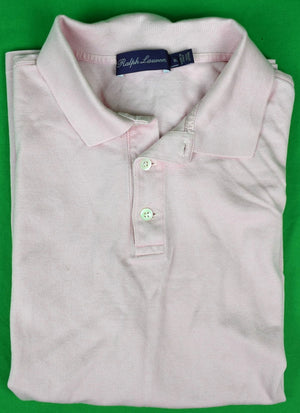 "Ralph Lauren Purple Label Shell Pink Pique Polo Shirt Made In Italy" Sz XL