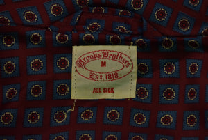 "Brooks Brothers Burgundy w/ Blue Foulard Silk Dressing Gown/ Robe" Sz M (SOLD)