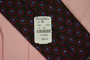 "Brooks Brothers Hunter Green Paisley/ Foulard Wool Challis Tie" (New w/ $98.50 BB Tag) (SOLD)