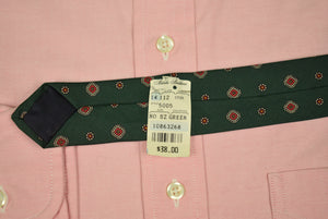 "Brooks Brothers Green Silk Foulard Tie" (DEADSTOCK w/ BB Tag!)