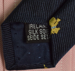 "J. Press Navy Irish Silk Club Tie w/ Scottie Dogs" (SOLD)