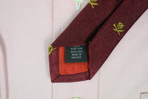 "Dege & Skinner Savile Row Fox Mask Burgundy Silk Club Tie"