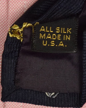 "Chipp Navy Silk Club Tie w/ Safari Big Game Head Motif" (SOLD)