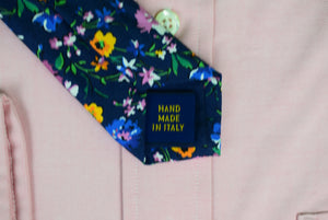 Polo Ralp Lauren Navy Silk Floral Print Tie (New w/ RL Tag)