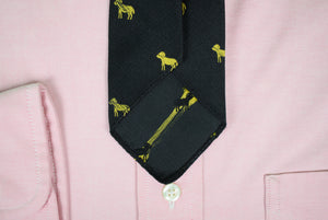 Brooks Brothers English Black Silk/ Yellow Aries Ram Club Tie