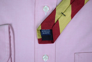 "O'Connell's Gold/ Burgundy Repp Stripe Silk Tie"