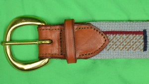 Hand-Needlepoint Belt w/ Tennis Motif Sz: 34"
