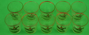 Set Of 10 Bubble Glass Fox-Hunter Shot Glasses