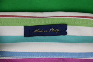 Paul & Shark Multi Fun Stripe Cotton Poplin BD Sport Shirt Made in Italy Sz XLT