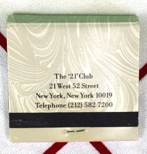 The "21" Club Matchbook (Unstruck)