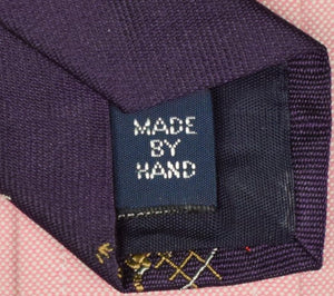 "Polo by Ralph Lauren Purple w/ Green Stripe Polo Match Motif Jacquard Silk Tie" (SOLD)