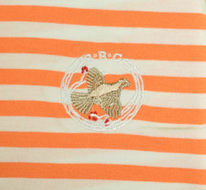 Ralph Lauren Polo Golf Orange/ White Stripe Sport Shirt w/ Rolling Rock Club Logo Sz: XXL