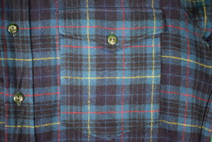 "Abercrombie & Fitch x Pendleton Green/ Navy Tartan Wool Sport Shirt" Sz 15