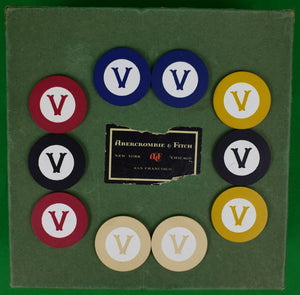 Abercrombie & Fitch c1940s Poker Chip Box Set (In A&F Box)
