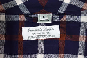 Plaid Cotton Dressing Gown/ Robe Made For Bergdorf Goodman By Emanuele Maffeis Sz L