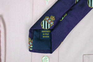 "Rugby Ralph Lauren Purple Silk Shield Crest Tie" (SOLD)
