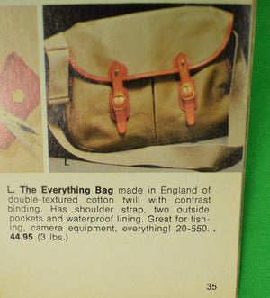 Abercrombie & Fitch English Angling/ Shooting Bag c1975 w/ The Christmas Trail A&F Catalog