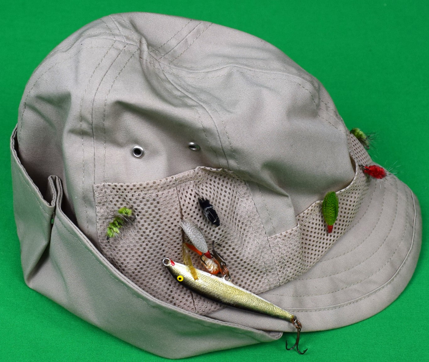 Orvis Fly-Fishing Poplin Hat w/ Mesh Pockets Made In Norway Sz 7 1/4
