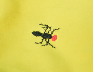 Chipp Wasp Embroidered Yellow Poplin Swim Trunks Sz: 32"W