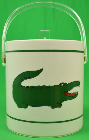 "Set x 6 Cora c1980s Preppy Alligator Highball Glasses w/ Ice Bucket"