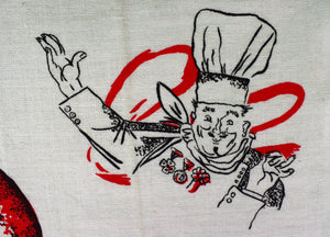 "Lobster Chef c1950s Linen Placemat/ Towel" (New/ Old Stock)