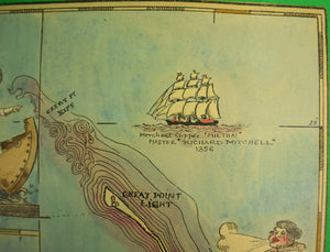 Watercolor Map of Nantucket, Designed 1921 by Austin Strong (American, 1881-1952) (SOLD)