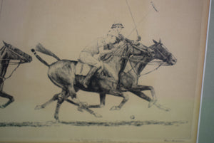 "Down The Field #2" Polo Drypoint by Paul Brown