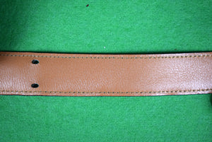 "Hermes Paris Black Leather Belt w/ 'H' Brass Buckle" Sz 34
