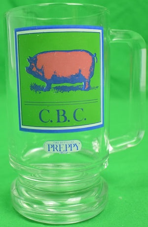 "Set Of 6 Official Preppy c1980 Glass Mugs"