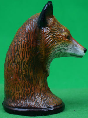 "Enamel Fox Head Car Mascot/ Paperweight"
