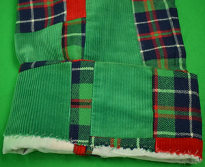 Chipp Patch Tartan/ Green & Red Corduroy Trousers Sz 38"W