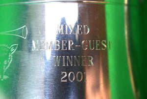 "Myopia Hunt Club c2001 Silver Plate Cocktail Pitcher"