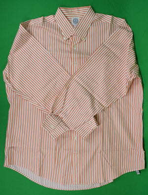 "The Andover Shop Orange Broadcloth Bengal Stripe BD Shirt: Sz 17 1/2- 35