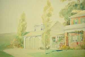 Original Watercolor "Clarence Birdseye Estate" in Gloucester, MA.
