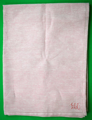 "Lyford Cay Club Linen/ Cotton Coral/ Pink Tablecloth Runner" (New w/ LCC Tag)