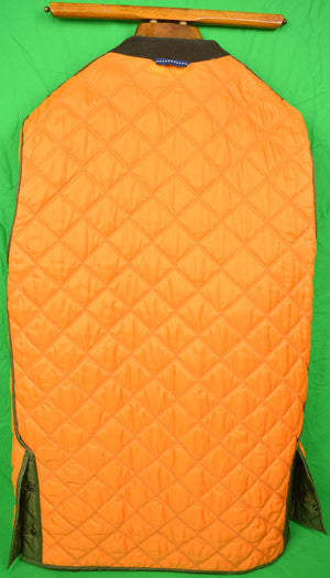 "Country Classics Olive Quilted Shooting Jacket w/ Orange Lining" Sz 46
