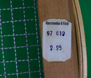 "Abercrombie & Fitch Monogram Badminton Racquet w/ Wood Press" (New/ Old Stock w/ A&F Tag)