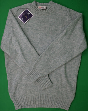 Pringle Heather Mint Shetland Crewneck Sweater Made In Scotland Sz 42 (New/ Old Stock w/ Tag)