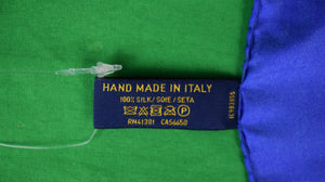 "Polo Ralph Lauren Italian Silk Blue w/ Red Paisley Pocket Square" (New w/ RL Tag)