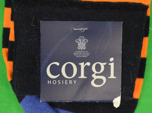 "Corgi Orange/ Navy Stripe Anklet Socks" Sz XL (NWT) (SOLD)